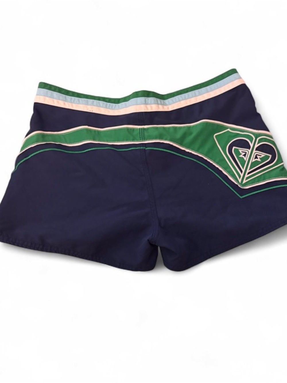 Vintage Y2K Roxy Quiksilver Navy Blue Striped Surf Board Shorts